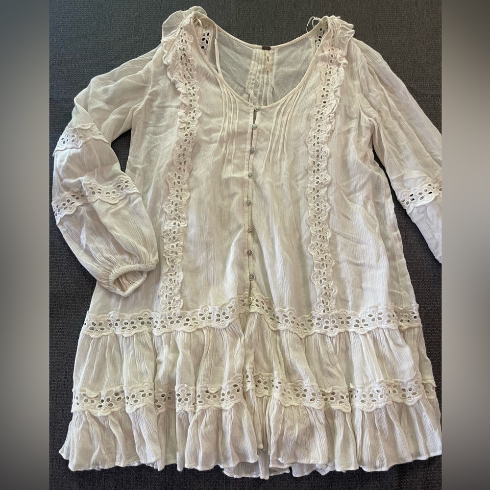 Free People Lace Buttonup Dress